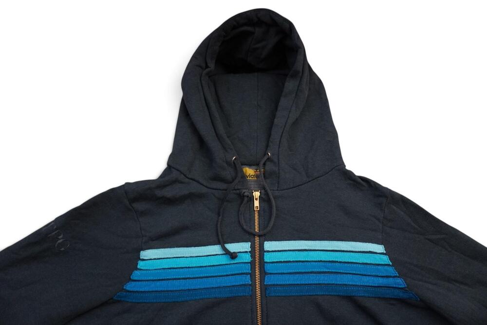 Aviator Nation Hoodie Mens XL Blue Full Zip Stripe TPG Logo Fleece USA - Picture 3 of 15